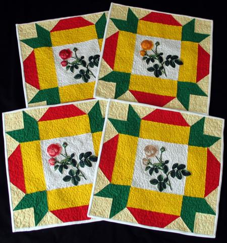Quilted Doilies with Rose Embroidery image 1
