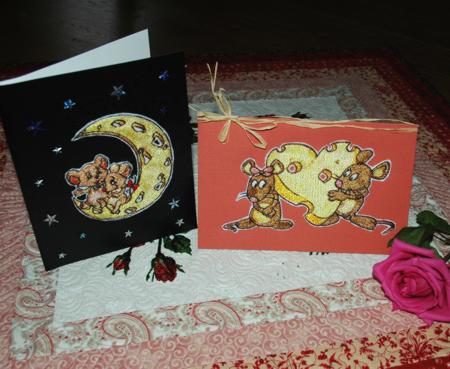 Valentine Greeting Cards with Embroidery image 1