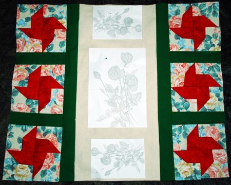 Quilted Rose Wall Hanging with 3D Windmills image 13