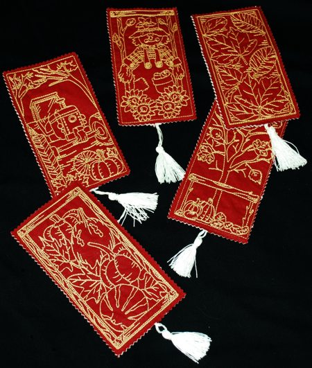Autumn Bookmarks with Embroidery image 1