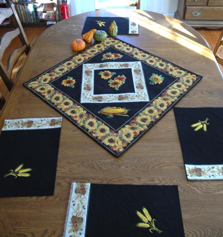 Autumn Themed Quilted Table Set image 1