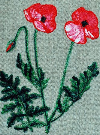 Embroidered Hanger Board with Poppies image 18