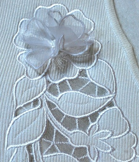Wild Rose Cutwork Lace on a Knit Sweater image 6
