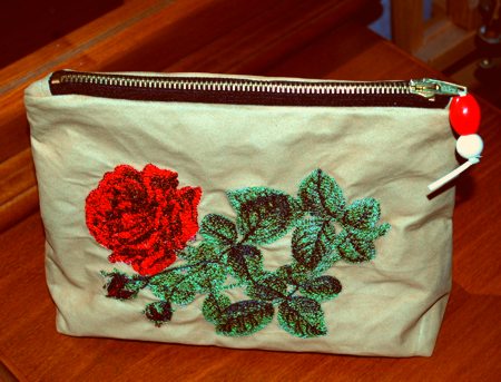 Makeup Case with Rose Embroidery image 1