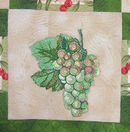 Quilted Table Topper with Fruit Embroidery image 15
