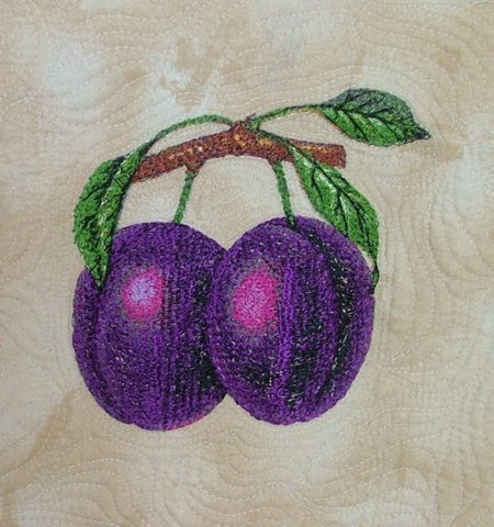 Quilted Table Topper with Fruit Embroidery image 17