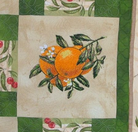 Quilted Table Topper with Fruit Embroidery image 18