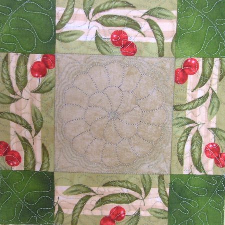 Quilted Table Topper with Fruit Embroidery image 19