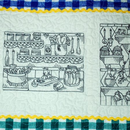 Quilted Place Mats with Redwork Embroidery image 6