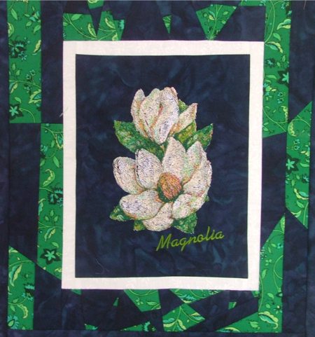 Quilted Tote Bag with Flower Embroidery image 14