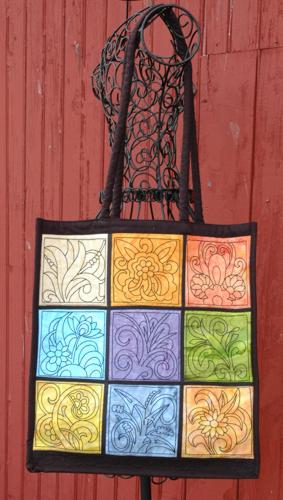 Stained Glass Tote Bag with Embroidery image 1