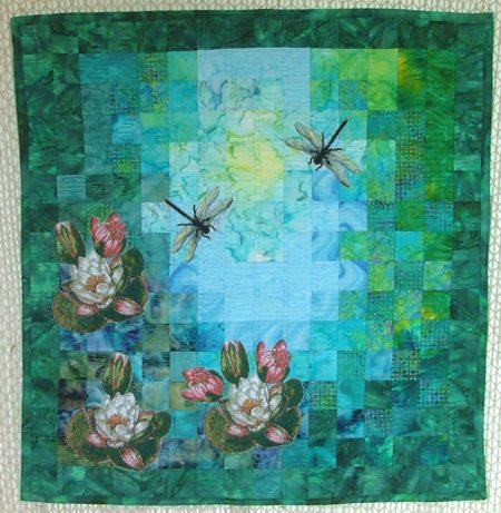 Water Lily Watercolor Quilt image 1