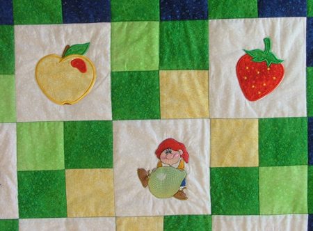 Baby Quilt with Fruit and Dwarves Embroidery image 13