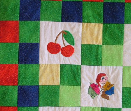 Baby Quilt with Fruit and Dwarves Embroidery image 14