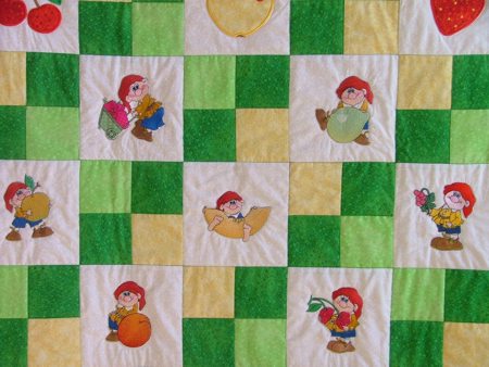 Baby Quilt with Fruit and Dwarves Embroidery image 10