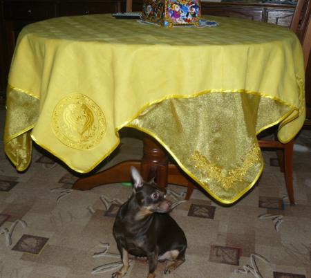 Embroidered Tablecloth for a Round Table image 1