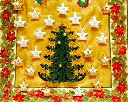 Freestanding Applique Advent Star Pouches image 1