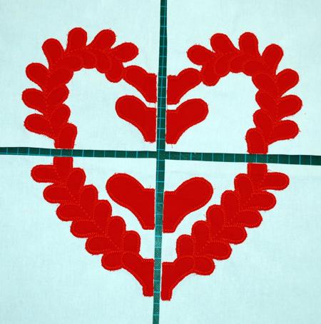 Baltimore Album Quilt. Block 5: Heart of Hearts image 6