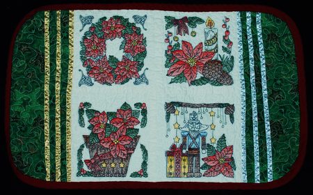 Quilted Christmas Placemats with Embroidery image 9