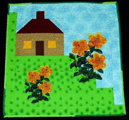 Cottage with Flowers Quilt image 1