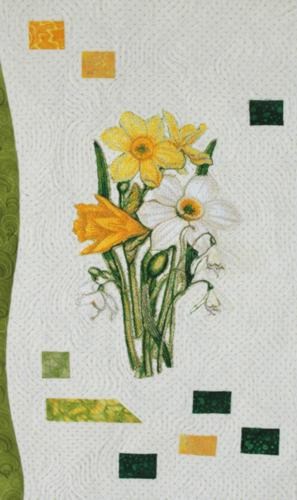 Springtime Quilt with Daffodil Embroidery image 7