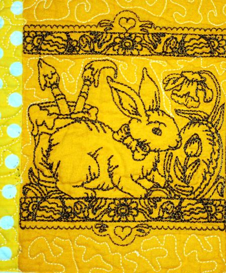 Quilted Easter Placemats with Redwork Embroidery image 6