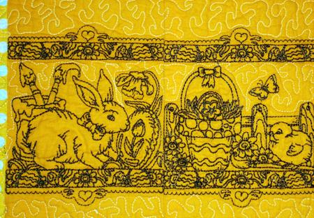 Quilted Easter Placemats with Redwork Embroidery image 7