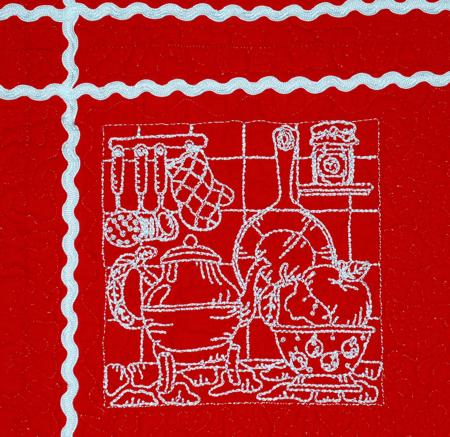 Quilted Kitchen Placemats with One-Color Embroidery image 2