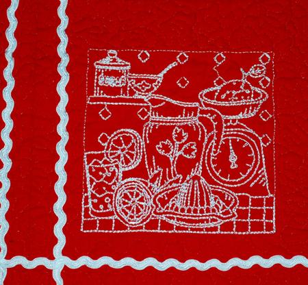 Quilted Kitchen Placemats with One-Color Embroidery image 4