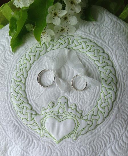 Quilted Claddagh Ring Bearer Pillow image 11