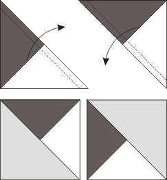 Split Quarter Square Triangle (SQST) Block Step 2