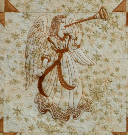 Golden Christmas Angel Wall Quilt image 5