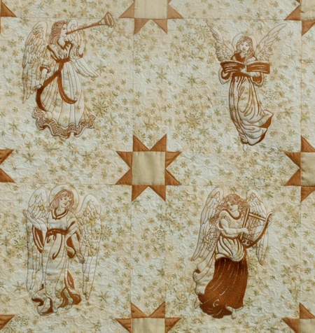 Golden Christmas Angel Wall Quilt image 3