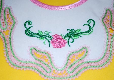 Laced-Edged Baby Bib in-the-Hoop image 4