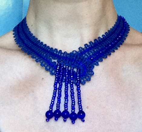 Freestanding Battenberg Lace Art Deco Necklace image 4