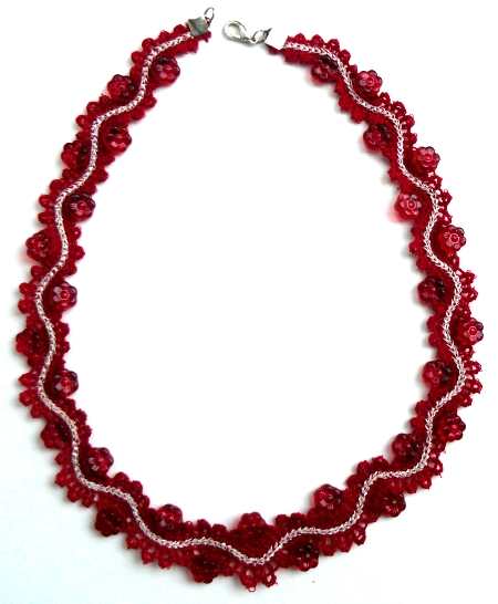 Freestanding Battenberg Lace Regency Necklace image 1