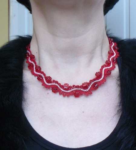 Freestanding Battenberg Lace Regency Necklace image 2