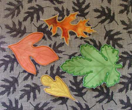 Burlap Table Runner with Applique Leaves image 3