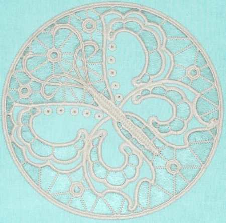 Cutwork Lace Butterfly in a Circle image 4