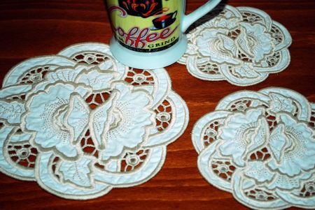 Cutwork Poppy Doily image 1