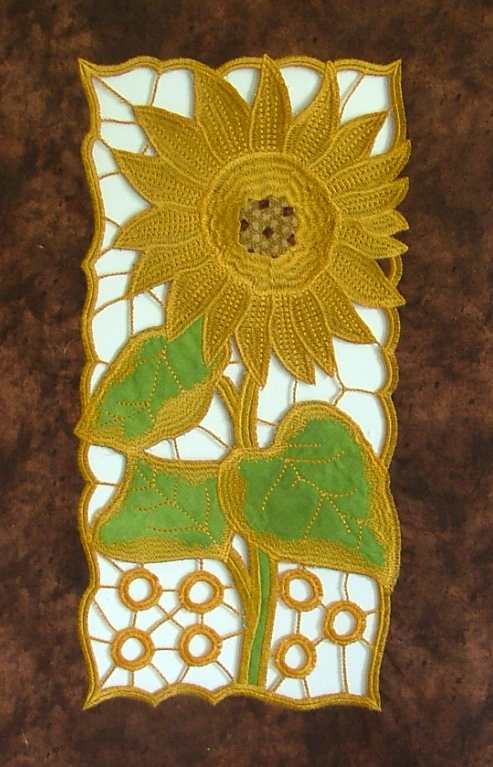 Sunflower Applique with Cutwork Lace image 9