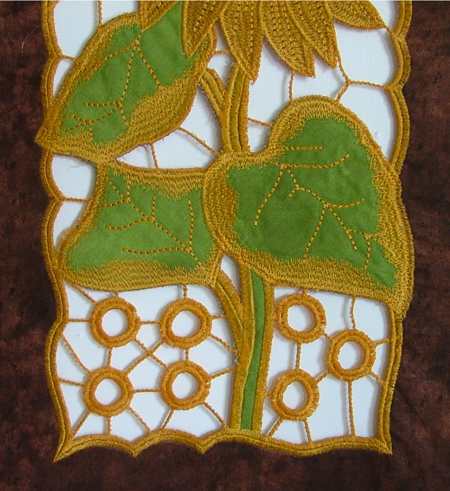 Sunflower Applique with Cutwork Lace image 10