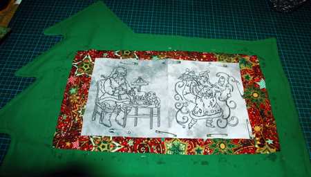 Fir Tree Table Mats with Redwork Santa Embroidery image 18