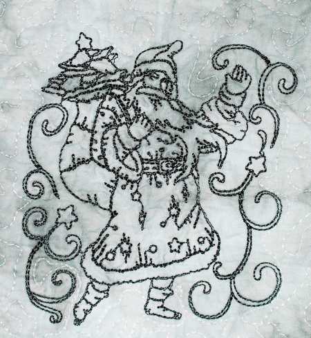 Fir Tree Table Mats with Redwork Santa Embroidery image 13