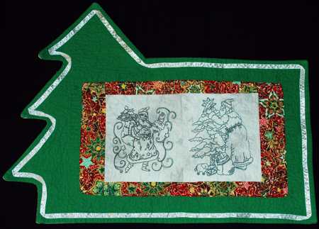 Fir Tree Table Mats with Redwork Santa Embroidery image 20