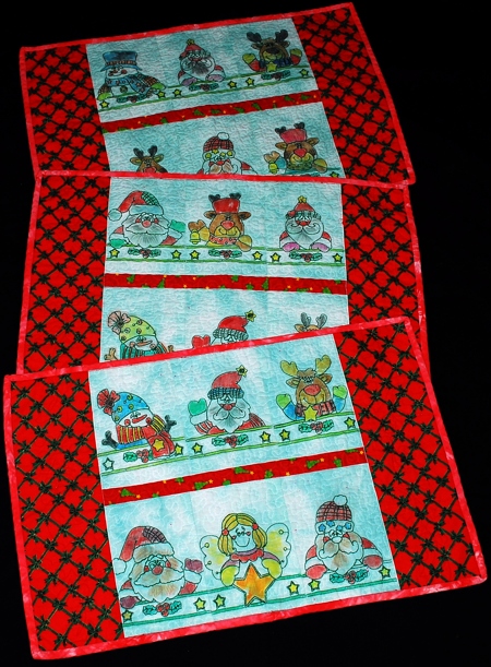 Whimsical Christmas Placemats with Redwork Embroidery image 1