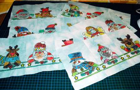 Whimsical Christmas Placemats with Redwork Embroidery image 5