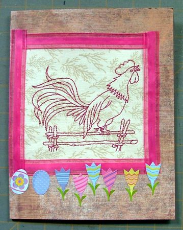 Easter-Themed Greeting Cards with Redwork Embroidery image 10