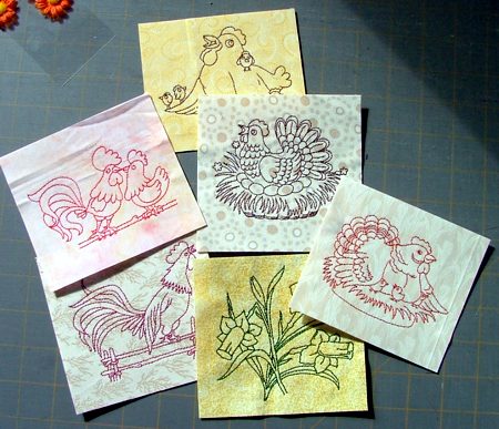 Easter-Themed Greeting Cards with Redwork Embroidery image 5