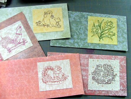 Easter-Themed Greeting Cards with Redwork Embroidery image 6